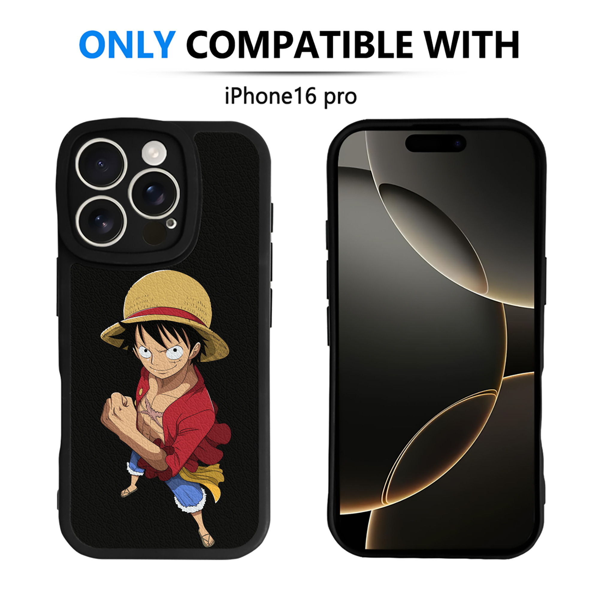 （画像用） ワンピース モンキー・D・ルフィ ONE PIECE Monkey D. Luffy 【iPhone 16シリーズ対応】シリコンスマホケース（レザー調） 材質：シリコン